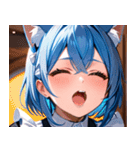 猫耳の青髪 ＆ 歌う表情0（個別スタンプ：17）