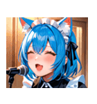 猫耳の青髪 ＆ 歌う表情0（個別スタンプ：18）