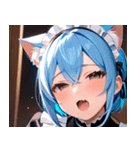猫耳の青髪 ＆ 歌う表情0（個別スタンプ：19）