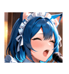 猫耳の青髪 ＆ 歌う表情0（個別スタンプ：21）