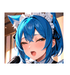 猫耳の青髪 ＆ 歌う表情0（個別スタンプ：25）