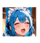 猫耳の青髪 ＆ 歌う表情0（個別スタンプ：26）