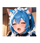 猫耳の青髪 ＆ 歌う表情0（個別スタンプ：27）