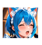 猫耳の青髪 ＆ 歌う表情0（個別スタンプ：28）