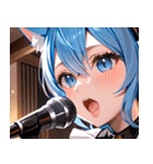 猫耳の青髪 ＆ 歌う表情0（個別スタンプ：29）