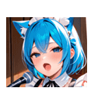 猫耳の青髪 ＆ 歌う表情0（個別スタンプ：30）