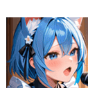 猫耳の青髪 ＆ 歌う表情0（個別スタンプ：31）