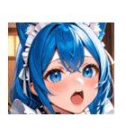 猫耳の青髪 ＆ 歌う表情0（個別スタンプ：34）