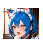 猫耳の青髪 ＆ 歌う表情0（個別スタンプ：37）