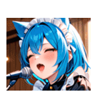 猫耳の青髪 ＆ 歌う表情0（個別スタンプ：38）