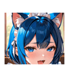 猫耳の青髪 ＆ 歌う表情0（個別スタンプ：39）