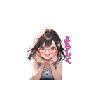 魅惑のピンクメガネ姉さん（個別スタンプ：1）