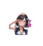 魅惑のピンクメガネ姉さん（個別スタンプ：4）