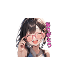 魅惑のピンクメガネ姉さん（個別スタンプ：6）