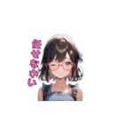 魅惑のピンクメガネ姉さん（個別スタンプ：7）