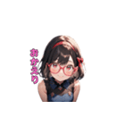 魅惑のピンクメガネ姉さん（個別スタンプ：9）