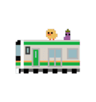【6】ドット絵ひよこ、店、電車、車、印鑑（個別スタンプ：23）