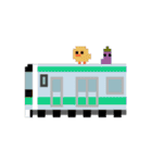 【6】ドット絵ひよこ、店、電車、車、印鑑（個別スタンプ：24）
