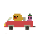 【6】ドット絵ひよこ、店、電車、車、印鑑（個別スタンプ：30）