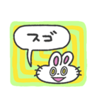 あいづち打つうさぎちゃん (カラフル背景)（個別スタンプ：5）
