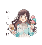 ゆるふわガーリーな女の子のアイス祭り（個別スタンプ：23）