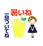 使える気遣い優しい女の子 夏/暑中見舞い（個別スタンプ：1）