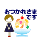 使える気遣い優しい女の子 夏/暑中見舞い（個別スタンプ：13）