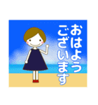 使える気遣い優しい女の子 夏/暑中見舞い（個別スタンプ：19）