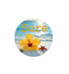 英語.海と花.Summer sea and flowers（個別スタンプ：13）