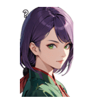 真剣な紫髪カンフー女（個別スタンプ：30）