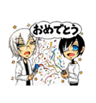 白髪眼鏡と黒髪眼帯7（個別スタンプ：28）