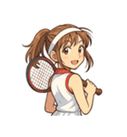 テニス 女子 部活 スポーツ（個別スタンプ：1）