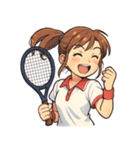 テニス 女子 部活 スポーツ（個別スタンプ：3）