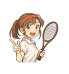 テニス 女子 部活 スポーツ（個別スタンプ：5）