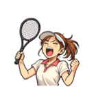 テニス 女子 部活 スポーツ（個別スタンプ：7）