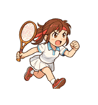 テニス 女子 部活 スポーツ（個別スタンプ：9）
