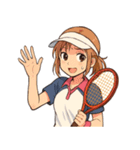 テニス 女子 部活 スポーツ（個別スタンプ：10）