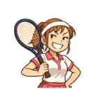 テニス 女子 部活 スポーツ（個別スタンプ：12）