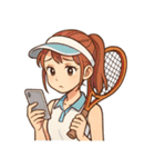 テニス 女子 部活 スポーツ（個別スタンプ：13）