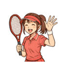 テニス 女子 部活 スポーツ（個別スタンプ：15）