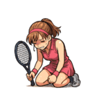 テニス 女子 部活 スポーツ（個別スタンプ：17）