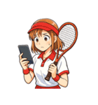 テニス 女子 部活 スポーツ（個別スタンプ：18）