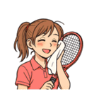 テニス 女子 部活 スポーツ（個別スタンプ：20）