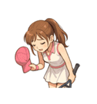 テニス 女子 部活 スポーツ（個別スタンプ：21）
