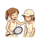 テニス 女子 部活 スポーツ（個別スタンプ：22）
