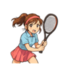 テニス 女子 部活 スポーツ（個別スタンプ：24）