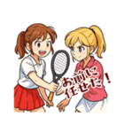テニス 女子 部活 スポーツ (小)（個別スタンプ：8）