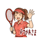 テニス 女子 部活 スポーツ (小)（個別スタンプ：15）