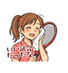 テニス 女子 部活 スポーツ (小)（個別スタンプ：20）