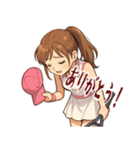 テニス 女子 部活 スポーツ (小)（個別スタンプ：21）
